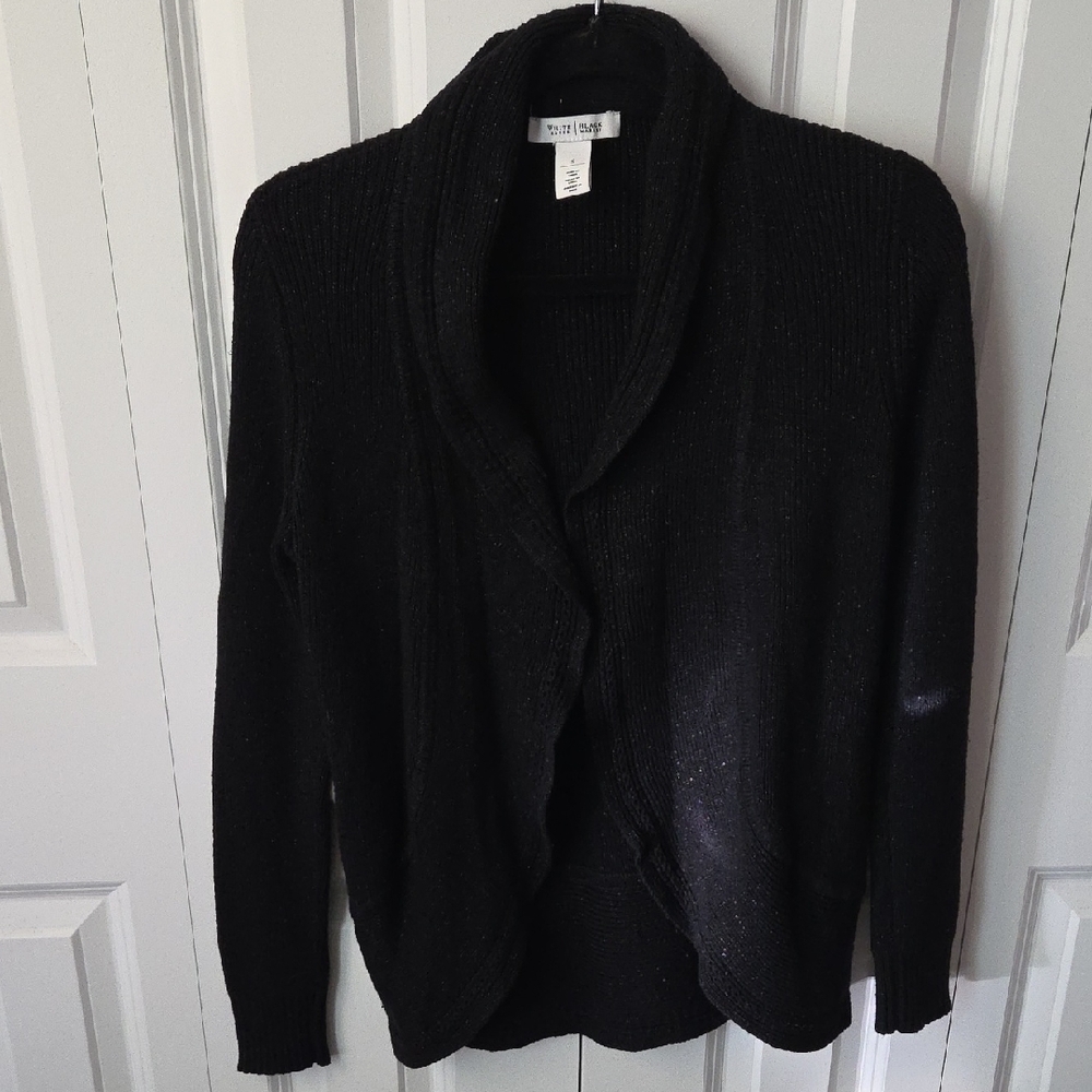 Chic Black Open-Front Cardigan